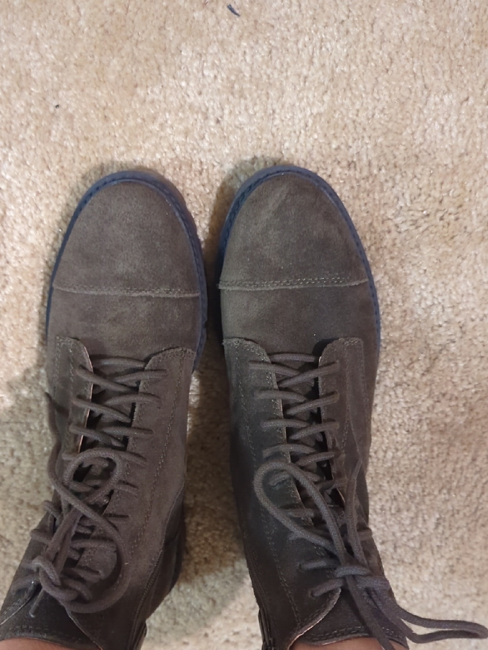 Suede Combat Boots